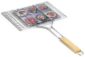 Gratar cu manere Muhler 1001837N, 32x19x47.5 cm, Maner din lemn, Inox
