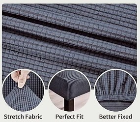 Set 6 huse elastice pentru scaune culoare Gri inchis