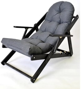 Șezlong de grădină gri închis din lemn pliabil Borneo – Rojaplast