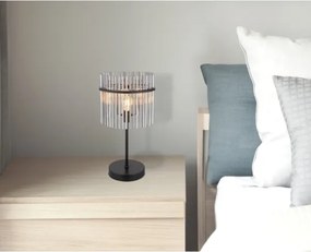 Globo 15698T1 - Lampă de masă GORLEY 1xE14/60W/230V Ø 30 cm neagră