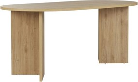 Masă de dining cu aspect de lemn de stejar 89,5x180 cm Sablin – Kalune Design