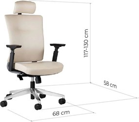 Scaun lemn masiv crem de birou ErgoStreamline Design Elegant și Minimalist