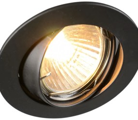 Set de 6 spoturi moderne îngropate negre reglabile - Edu