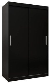 Dulap de haine 120 cm Toki (negru mat + negru mat). 1064808