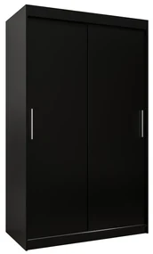 Dulap de haine 120 cm Toki (negru mat + negru mat). 1064808