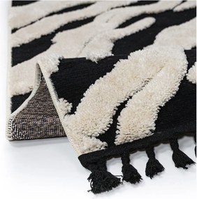 Covor alb-negru 133x190 cm Esra Zebra – Flair Rugs