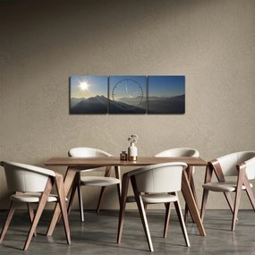 Tablou - Deasupra vârfurilor de munți (cu ceas) (90x30 cm)