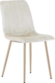 Scaun din catifea bej LAVA CAMEL BEIGE