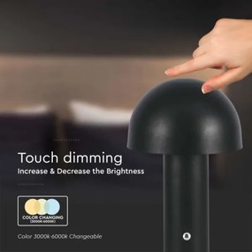 Lampă de birou LED reglabilă, reîncărcabilă, 1W, 5V, 3000-6000K, 1800 mAh, negru