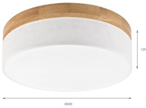 Brilagi - Plafonieră LED BELLADONNA, 36 W, 230 V, diametru 40 cm, alb/stejar