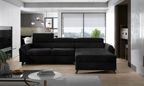 Coltar extensibil cu spatiu pentru depozitare, 300x98x190 cm, Mariall R01, Eltap (Culoare: Negru pepit / Inari 96)