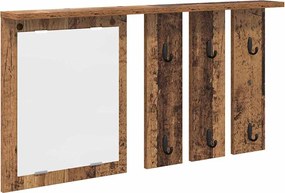 vidaXL Răcător de paltoane montat pe perete Lemn vechi 85 x 10 x 45 cm