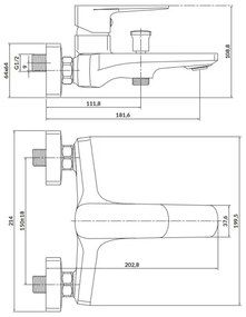 Baterie de cadă Cersanit S951-376 LARGA negru