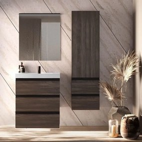 Set mobilier baie (masca stativa cu 3 sertare si lavoar) Kolpa San Harmony 120x48xH90, stejar inchis