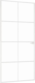 vidaXL Ușă de interior alb 93x201,5 cm sticlă securiz. / aluminiu slim