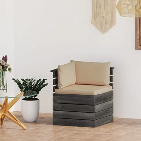 3061650 vidaXL Canapea de grădină din paleți, colțar, cu perne, lemn de pin