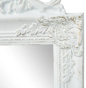 Oglinda in stil baroc independenta, alb, 160 x 40 cm