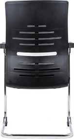 Scaun vizitator din mesh cu cadru cromat OFF 807 negru