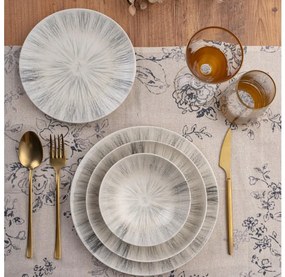 Set veselă 24 piese din porțelan, gri