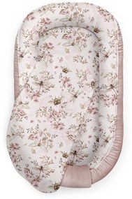 Suport de dormit Babynest Premium Bumbac si Catifea Cherry Soft Pink by BabySteps, 70x35 cm