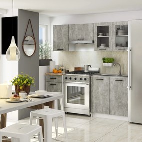 Vitrină de bucătărie superioară Organo 580 (alb + beton). 1117504