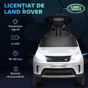 AIYAPLAY Mașinuță Electrică pentru Copii 18 Luni-5 Ani cu Licență Land Rover cu Muzică, USB și MP, 65x43x40 cm ,Alb | Aosom Romania