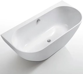 Cada freestanding Kreiner Vera 166x80 cm finisaj alb lipita de perete BTW