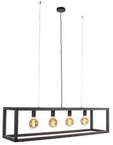Lampă suspendată industrială neagră cu 4 lumini - Big Cage