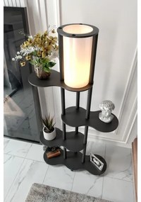 Lampadar cu polițe NOTO 1xE27/40W/230V negru