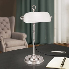 Veioza/Lampa de masa stil clasic HARVARD H-53cm satin/alb