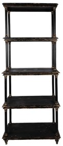 Biblioteca neagra, din lemn, aspect vintage, Rustique