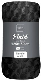 Pătură neagră din microflanel 125x150 cm Mini Frosty – douceur d'intérieur