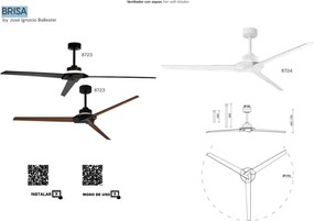 Lustra LED, Ventilator cu telecomanda, IP44, BRISA Mini MA-8725