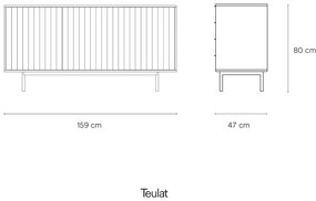 Comodă neagră joasă 159x80 cm Sierra – Teulat