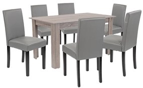 Set de masă Leon 6+1 stejar York gri