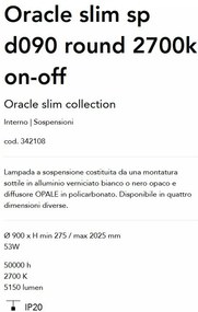 Lustra LED suspendata Oracle slim sp d090 round 2700k on-off alba