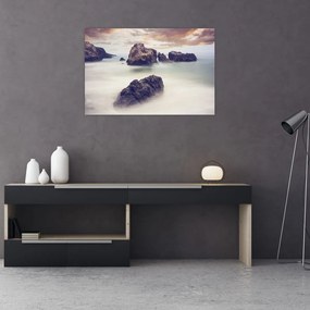 Tablou cu stânci în ceață (90x60 cm)