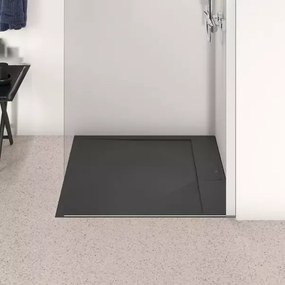 Cadita de dus patrata Ideal Standard i.life Ultra Flat S negru intens 90x90 cm