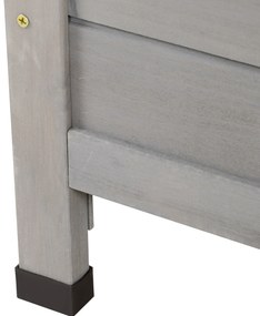 Outsunny Remiză de grădină pentru unelte, pe picioare, cu uși obloane și acoperiș bitum, din brad, 87x46,5x96,5 cm, gri | Aosom Romania