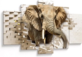 Tablou - Elefant spârgând peretele (150x105 cm)
