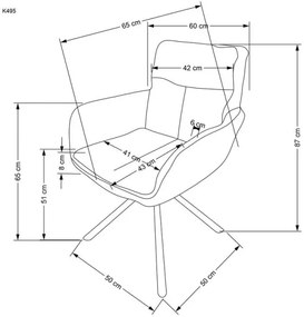 Scaun de dining HALSA, 1 buc., gri