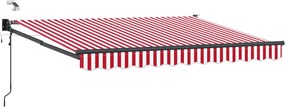 vidaXL Cort electric retractabil Roșu și Alb 3,5 x 2,5 m