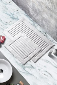 Set 2 covorase baie 394ANR1272, forma dreptunghiulara, bumbac, alb