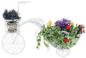 Ghiveci de flori RETRO în formă de bicicletă, alb, ALENTO
