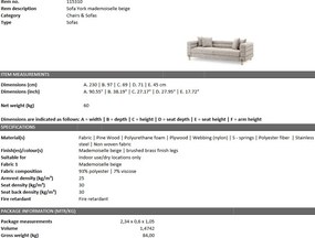 Canapea eleganta design LUX York, bej mademoiselle 115310 HZ