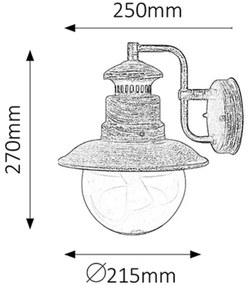 Aplică de exterior ODESSA 1xE27/60W /230V IP44 Rabalux 8163