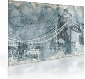 Tablou pe sticlă - Tower Bridge în tonuri reci (70x50 cm)