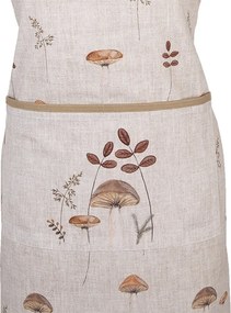 Sort de bucatarie, bej, din bumbac, 70x85 cm, Mushrooms
