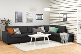 Colțar Scandinavian Choice C150Negru, Antracit, 347x199x79cm, Picioare: Plastic