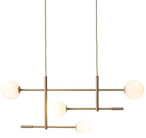 Lustra metal bej cu 4 globuri sticla Copenhagen